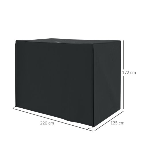Outsunny 3 Seater Garden Swing Cover, Waterproof Swing Chair Cover, Windproof and Anti-UV 420D Outdoor Swing Bench Cover with Zip, 220 x 125 x 172cm, Black