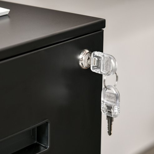 Vinsetto Metal Mobile File Cabinet with Wheels, Lockable 2 Drawer Filing Cabinet for A4, Legal, Letter, Compact Under Desk Storage Unit with Pre-Assembled Body for Home Office, 39 x 48 x 67cm, Black