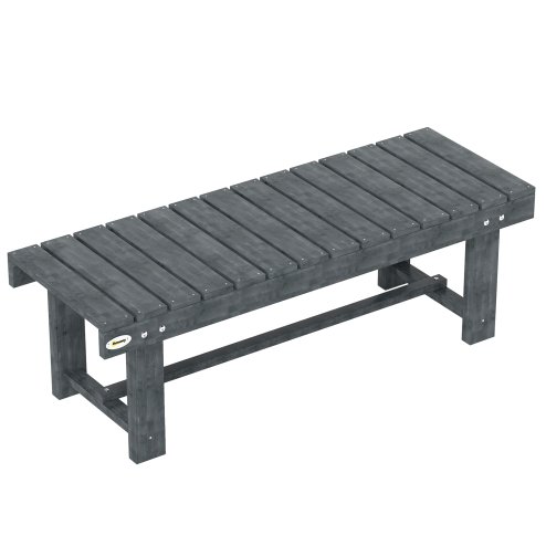 Outsunny 1 Piece 2-seater Outdoor Indoor Wooden Garden Bench Fir Patio Loveseat, 110L x 38W x 35Hcm, Grey