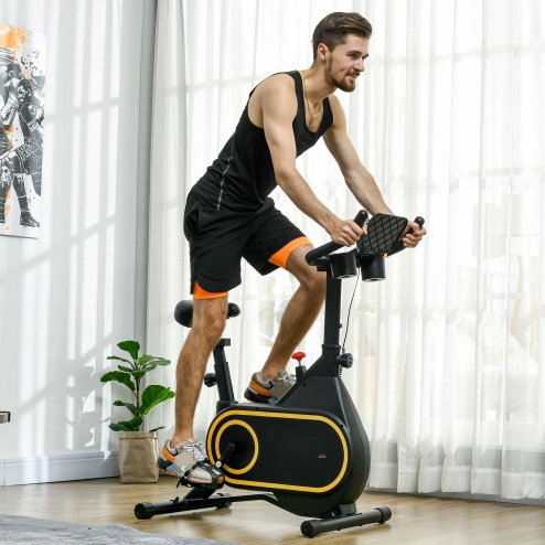 SPORTNOW Exercise Bike, Magnetic Indoor Cycling Bike, 264lbs Weight Capacity Stationary Bike, with Silent Flywheel, LCD Display, Bottle/Tablet Holder, Comfortable Seat, for Home Cardio Workout