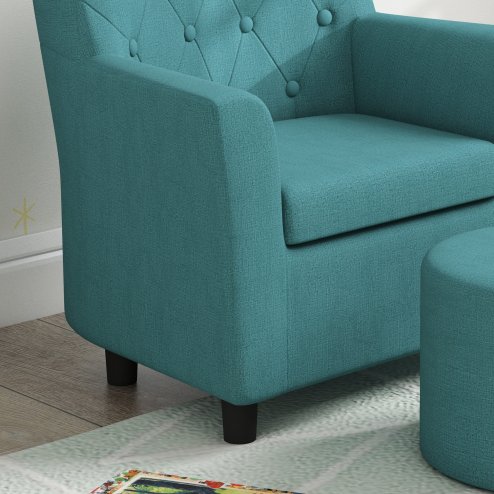 AIYAPLAY Kids Sofa Set, Toddler Chair with Footrest, Single Seater Kids Armchair for Playroom Bedroom, Blue