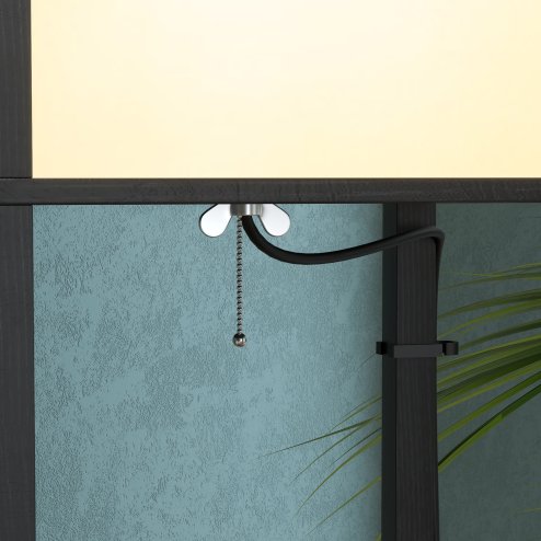 HOMCOM Floor Lamp with Shelves and Dual Light, Modern Corner Standing Lamp for Living Room, Bedroom, Bulb not Included, Black