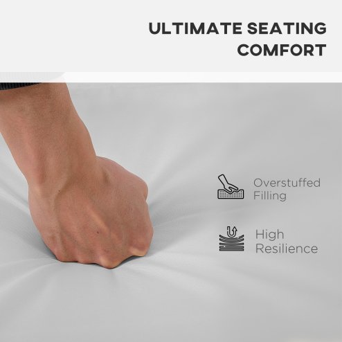 Outsunny Outdoor Seat Cushion Pads for Rattan Furniture, 3 PCs Garden Furniture Cushions, Grey