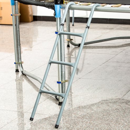 Outsunny Metal Trampoline Ladder 3 Step Outdoor Stepper for 12ft or 14ft Trampoline
