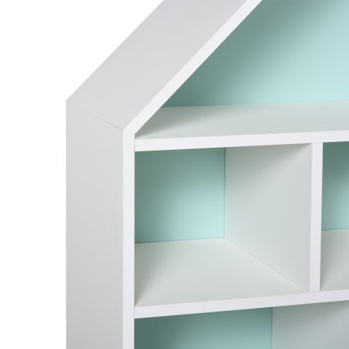 HOMCOM Kids Wooden Bookshelf Chest and Toy Storage Unit w/ Drawer, Children's Bookcase Organizer Cabinet Blue/Pink