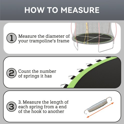 SPORTNOW Trampoline Replacement Mat with Eight Rows of Stitching, Spring Pull Tool, 42 V-Hooks, for 8ft Trampoline, Using 14cm Springs, Trampoline Jumping Mat, Green