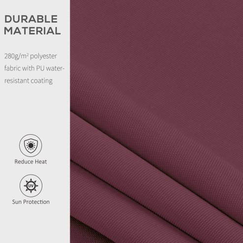 Outsunny 3 x 2.5m Garden Patio Manual Awning Canopy Sun Shade Shelter with Winding Handle Retractable Handle Red
