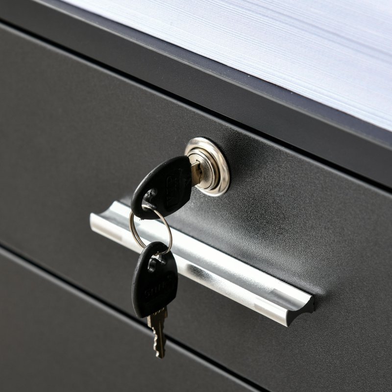 Vinsetto Mobile File Cabinet Lockable Storage Unit Cupboard for A4 Letter Home Filing Furniture for Office, Bedroom and Living Room, 39x40x65cm, Black
