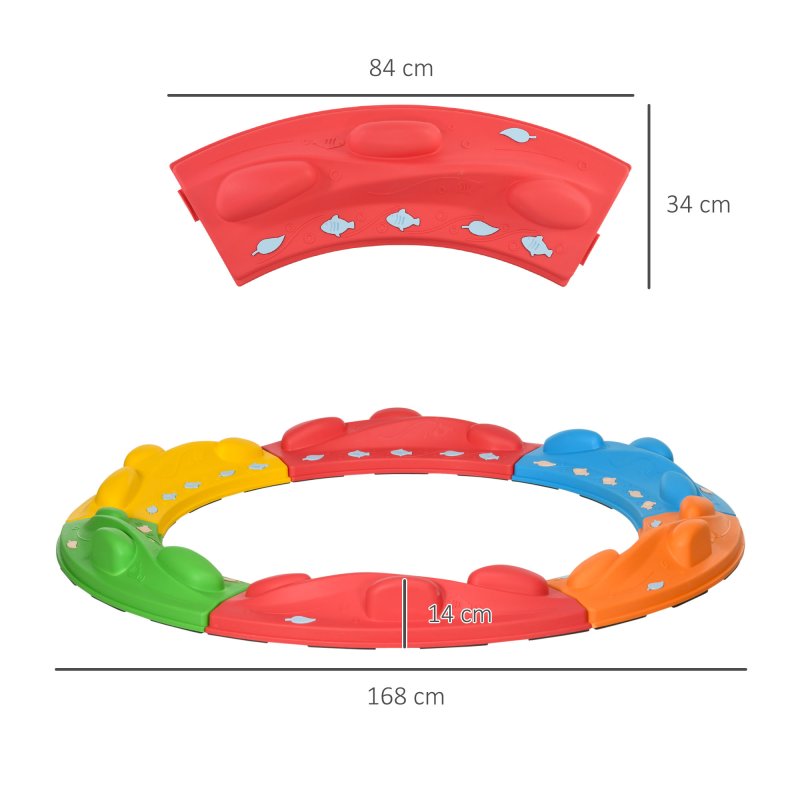 ZONEKIZ Stepping Stones Kids Balance Beam 6 PCs Stackable Outdoor Indoor Obstacle Course Sensory Play