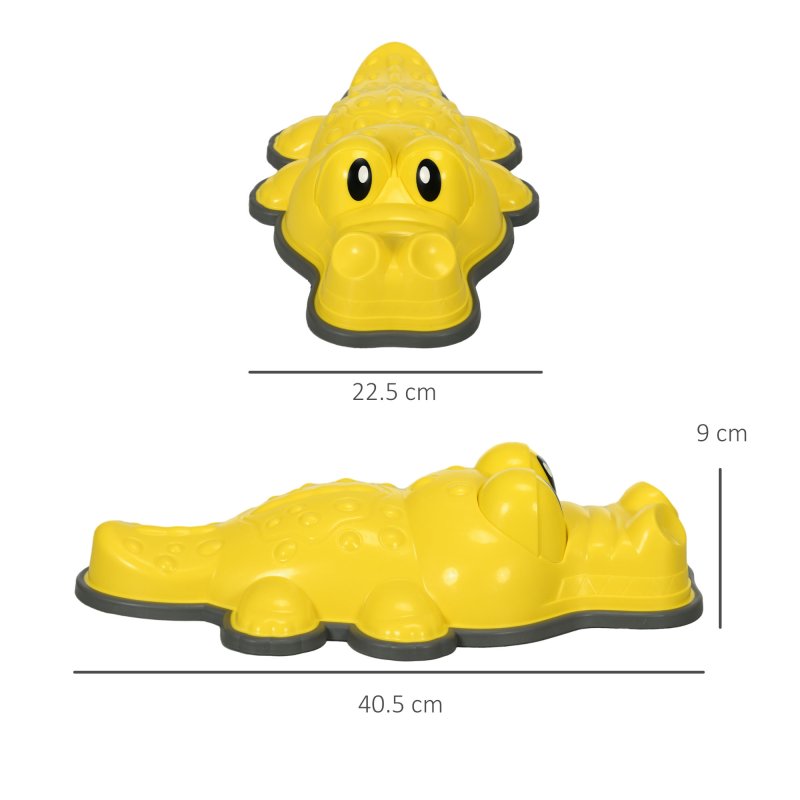ZONEKIZ Kids Stepping Stones, 9PCs Balance River Stones, Crocodile-Designed Sensory Toy with Anti-Slip Edge, Indoor Outdoor Obstacle Courses, Stackable