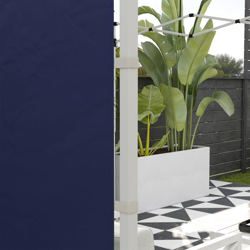 Outsunny Gazebo Side Panels with Windows and Doors, for 3x3(m) or 3x6m Pop Up Gazebo, 2 Pack Sides Replacement, Blue