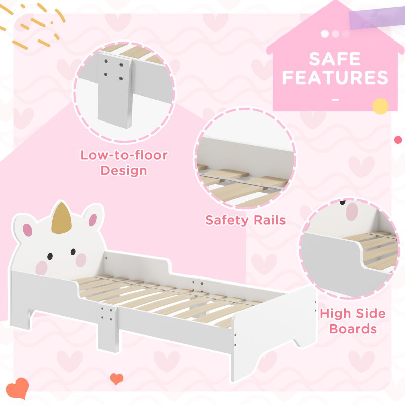 ZONEKIZ Toddler Bed Frame, Kids Bedroom Furniture, for Ages 3-6 Years