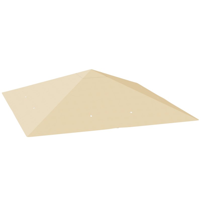 Outsunny 3 x 3(m) Gazebo Canopy Replacement Cover, Garden Gazebo Roof Replacement with Drain Holes, Water Resistant PVC Coating, 370g, UPF30+, TOP COVER ONLY