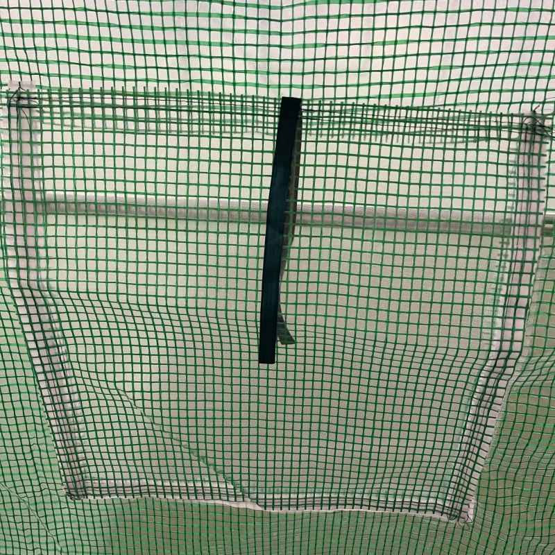 Outsunny Walk-in Polytunnel Greenhouse, Outdoor Garden Tunnel Greenhouse Tent with Zipped Roll-Up Door and 8 Mesh Windows, 4 x 2M