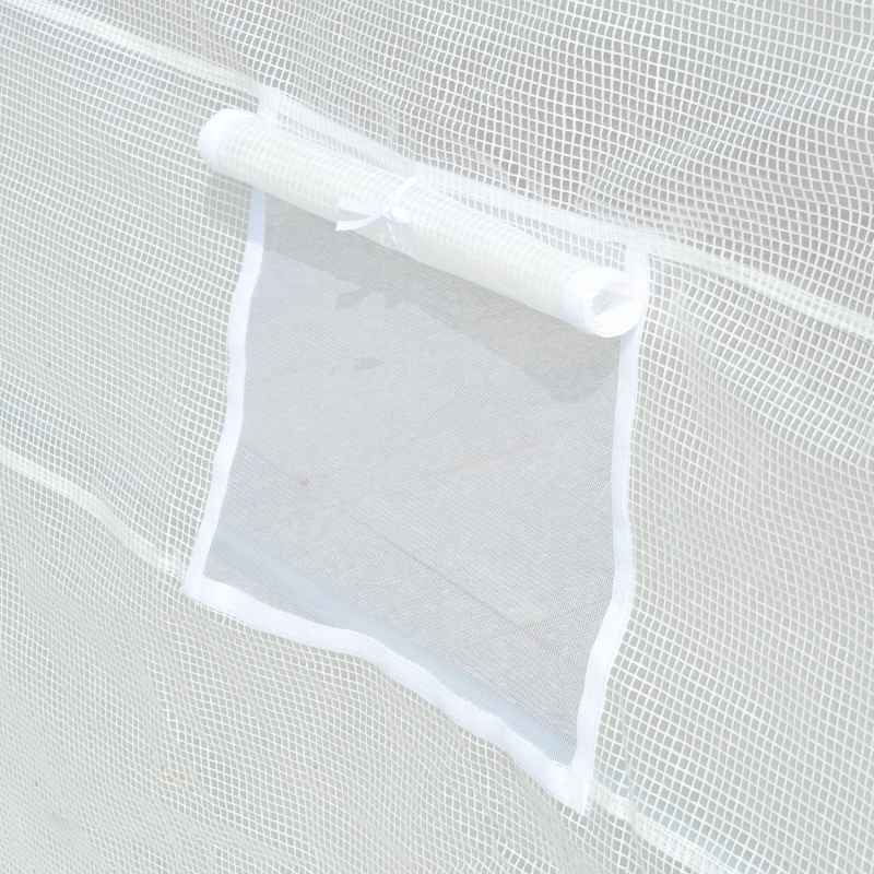 Outsunny 6 x 3 x 2m Greenhouse Replacement Cover ONLY Winter Garden Plant PE Cover for Tunnel Walk-in Greenhouse with Roll-up Windows Door Outdoor, White
