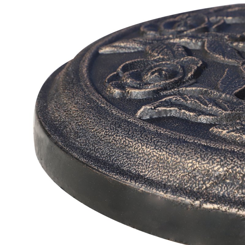 Outsunny 9kg Garden Parasol Base, Round Resin Cast Iron Effect Sun Umbrella Base, Outdoor Umbrella Stand for 38mm or 48mm Outdoor Umbrella Poles, Bronze Tone