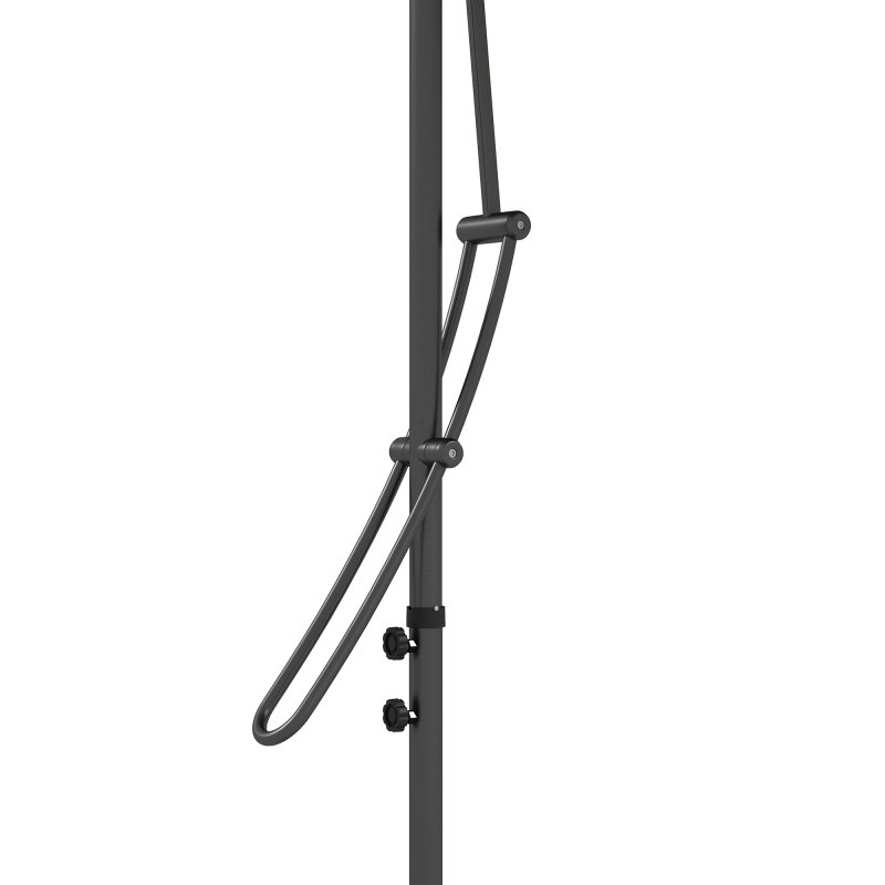 Outsunny 3(m) Cantilever Parasol with Solar LED and Easy Lever, Garden Parasol Umbrella with Cross Base and Waterproof Cover, Outdoor Sun Shades, Dark Grey