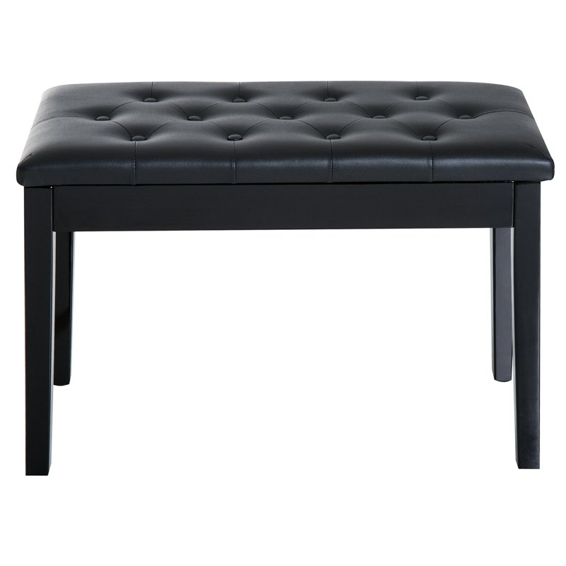 HOMCOM Faux Leather Piano Stool Makeup Stool Bench Dressing Table Seat with Storage 76x36x50cm