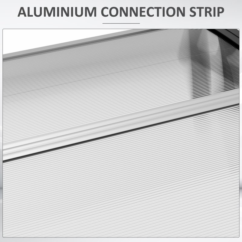 Outsunny Front Door Canopy, Outdoor Awning, 303 x 96cm Rain Shelter for Window, Porch and Front/Back Door, Clear