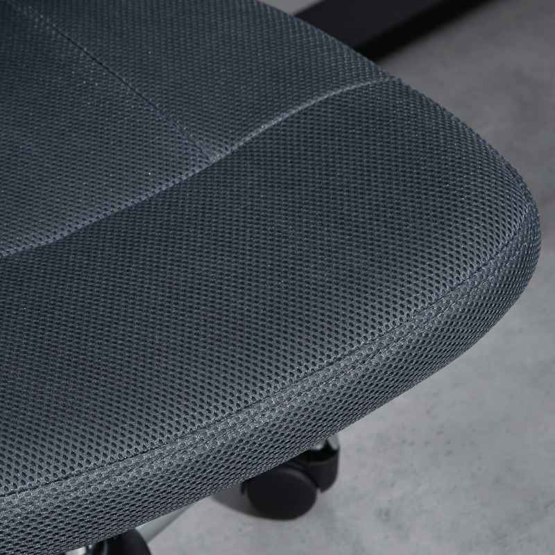 Vinsetto Office Chair, Armless Desk Chair, Adjustable Computer Swivel Chair with Rolling Wheels and Mesh Back for Home Work Study, Dark Grey