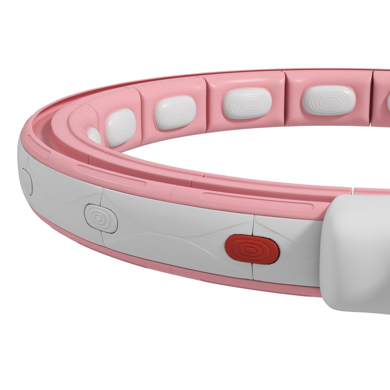 SPORTNOW Smart Weighted Hula Hoop for Adults, Hula Ring with 16 Detachable Knots, 360?? Auto-Rotating Ball and Digital Counter, Massage Hula Circle For Weight Loss, Pink