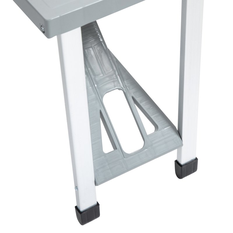 Outsunny Portable Foldable Camping Picnic Table with Seats Chairs and Umbrella Hole, 4-Seat Fold Up Travel Picnic Table, Grey