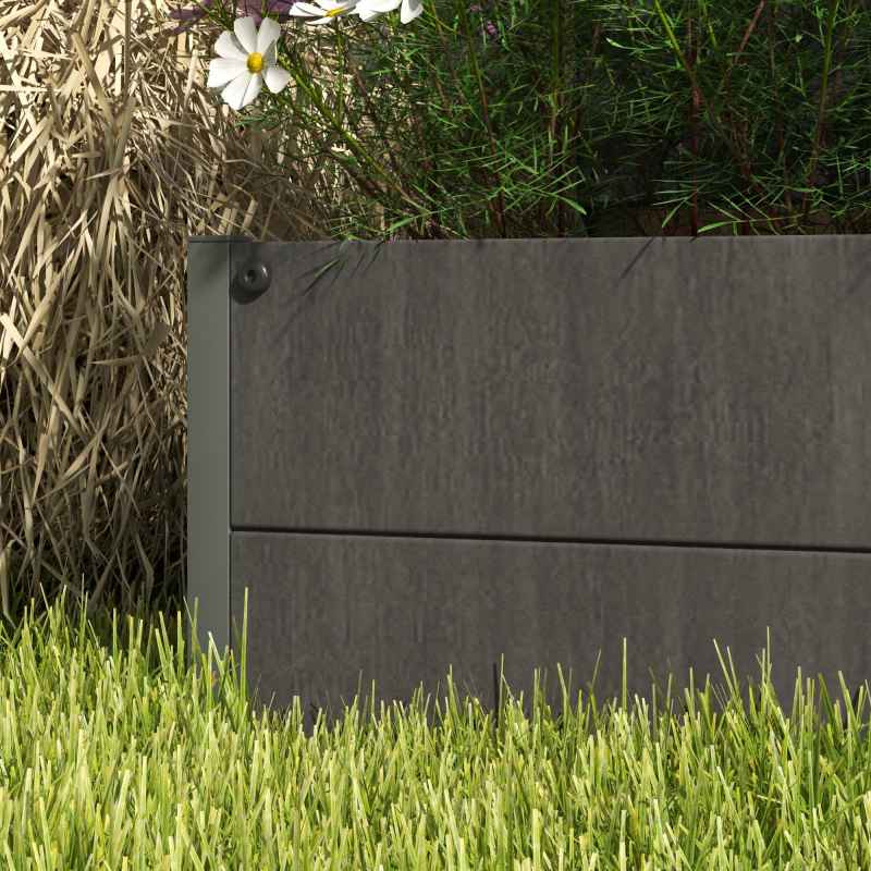 Outsunny Garden Planter with Trellis for Climbing Plants, Vines, Flowers, Freestanding Raised Bed for Garden, Outdoor, Patio, Planter Box with Drainage Gap, Dark Grey