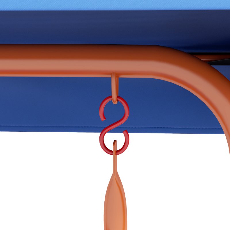 Outsunny 2 Seat Kids Swing Chair with Adjustable Canopy, Cowboy Themed Double Kids Garden Swing Bench with Safety Belts for Patio Park Porch, for Ages 3-6 Years - Red and Blue