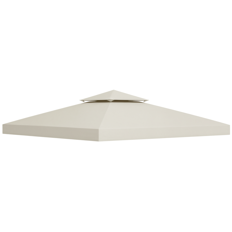 Outsunny 3 x 3(m) Gazebo Canopy Replacement Cover 2-Tier Roof Top Spare Part (TOP COVER ONLY)