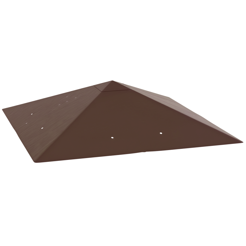 Outsunny 3 x 3(m) Gazebo Canopy Replacement Cover, Garden Gazebo Roof Replacement with Drain Holes, Water-resistant Plastic Coating, 370g/㎡, UPF30+, TOP COVER ONLY