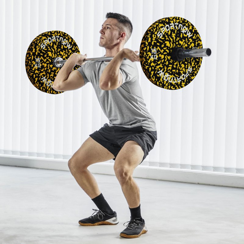 SPORTNOW Olympic Weight Plates Set, Solid Rubber Bumper Plates Weights Discs with 2