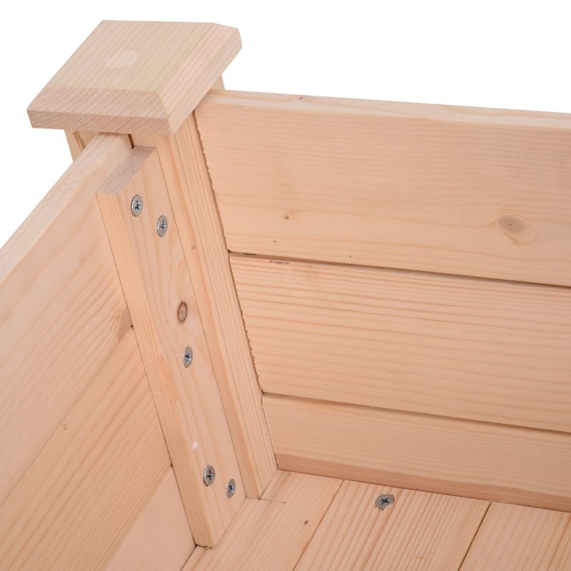 Outsunny Raised Bed for Garden, Wooden Elevated Planter Box with Bed Liner, for Flower Vegetable Herb, 86L x 46W x 76Hcm