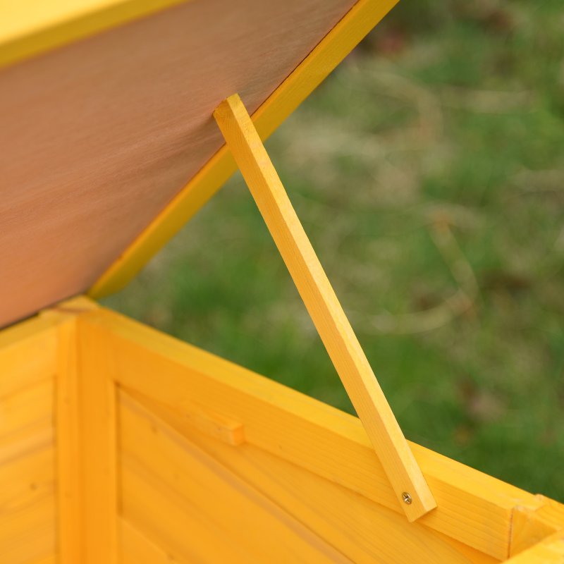 Pawhut Garden Wooden Cat House Outdoor Pet Play Home Waterproof Roof Kitty Shelter Kennel w/ith Door & Window
