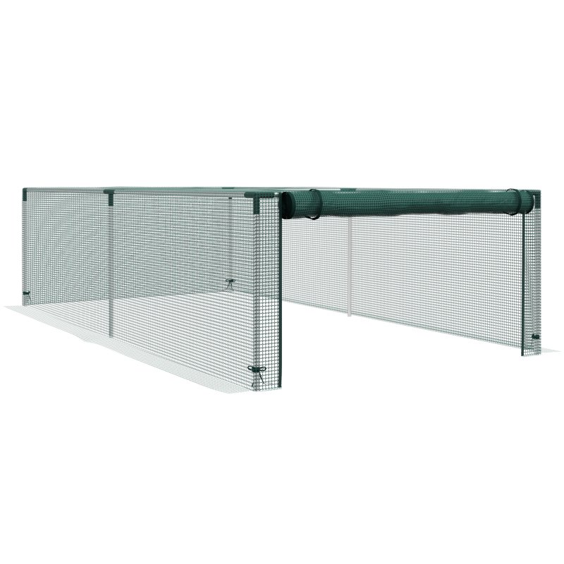 Outsunny 8' x 4' Crop Cage, Plant Protection Tent with Galvanised Steel Frame and Zipped Door, Fruit Cage Netting Cover for Garden and Outdoors Green