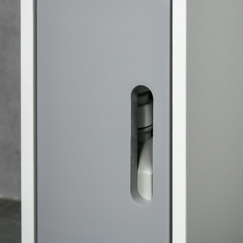 kleankin Modern Bathroom Storage Cabinet, Freestanding Tall Bathroom Cabinet with Open Shelves and 3 Cupboards with Door, for Bedroom Hallway