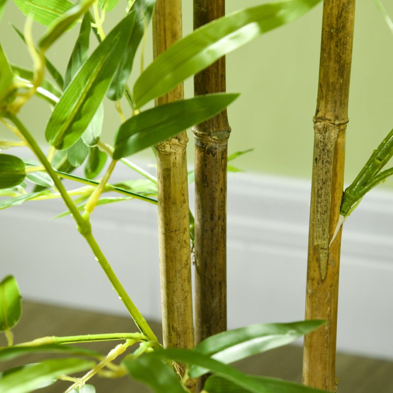 HOMCOM Decorative Artificial Plants Bamboo in Pot Fake Plants for Home Indoor Decor,120 cm