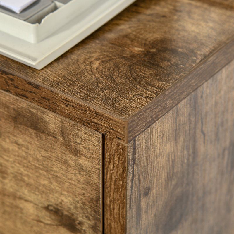 HOMCOM 3-Drawer Filing Cabinet, Mobile File Cabinet for Home Office, Small Rolling Filing Cabinet, Printer Stand, Under Desk File Cabinet for A4, Letter-Size Files, Rustic Brown