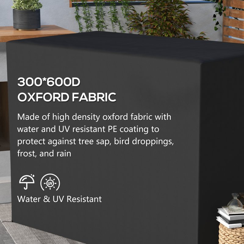 Outsunny Oxford Patio 3-seater Swing Chair Cover Outdoor Garden Furniture Rain Protection Protector Waterproof Anti-UV, 240L x 133W x 185H cm, Dark Grey