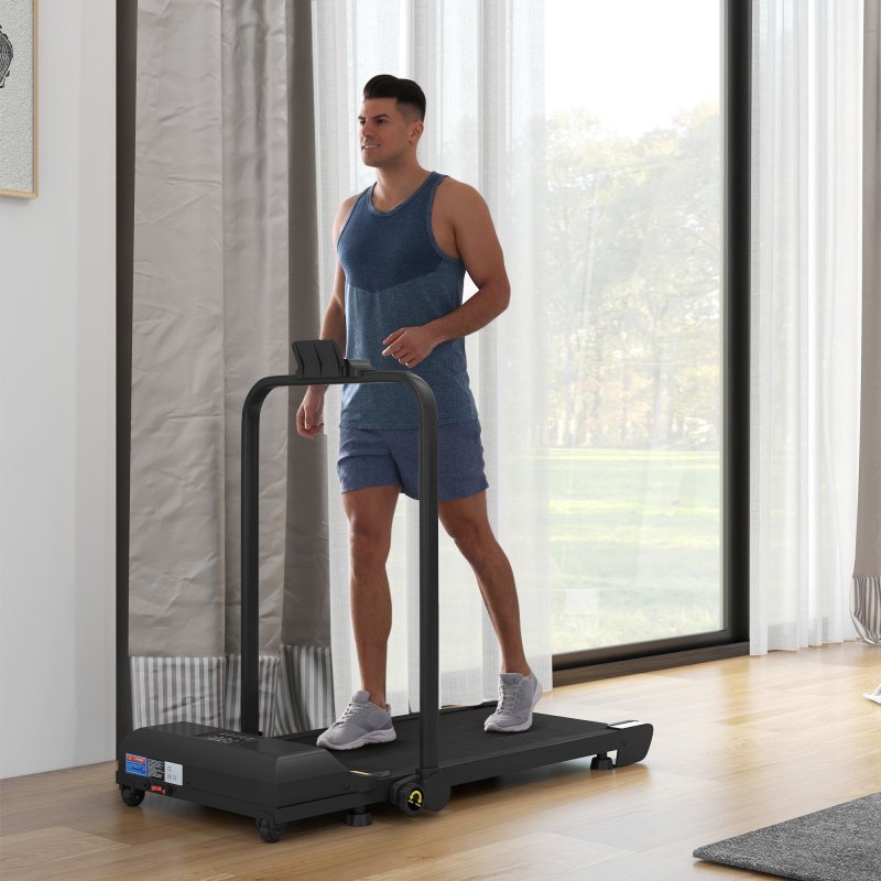 HOMCOM Walking Pad Treadmill, 2.5HP Folding Treadmill, Portable Under Desk Treadmill, Running Jogging Walking Machine, 1-10KM/H, with Remote Control and LED Display