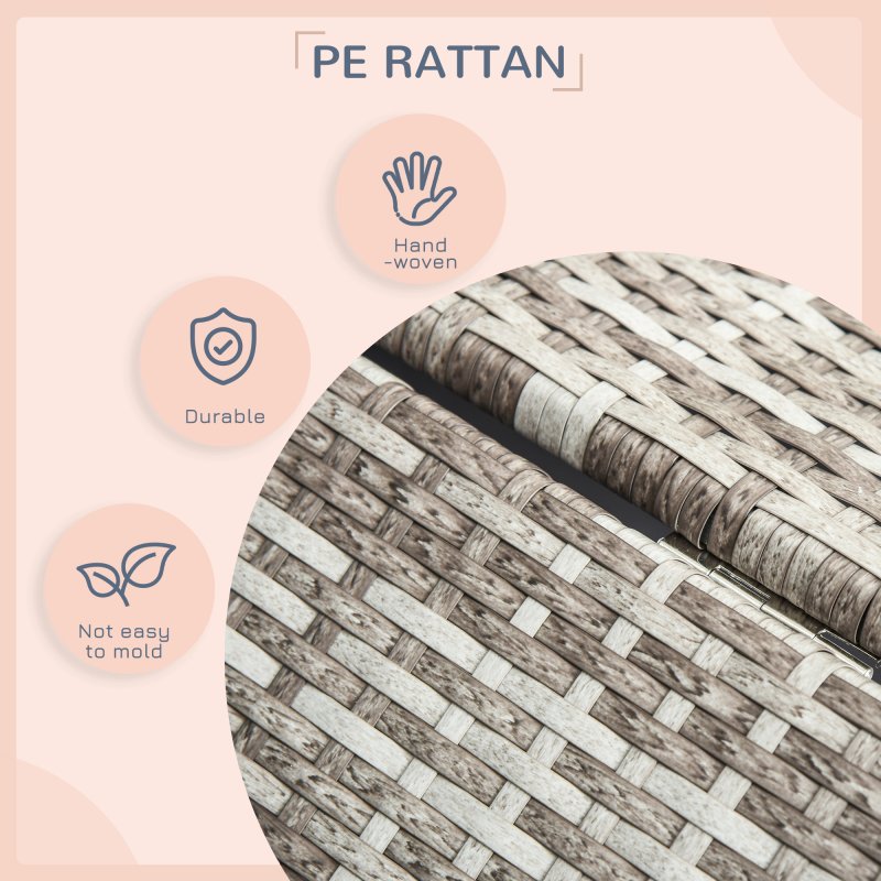 PawHut Wicker Dog Bed, Elevated Rattan Dog House with Removable Cushion and Canopy, for Small and Medium Dogs, 98 x 69 x 70cm - Dark Grey