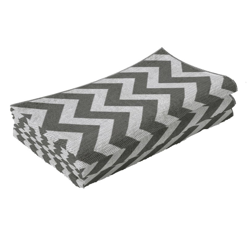Outsunny 121 x 182 cm(4x6ft) Outdoor Rug Reversible Mat Plastic Straw Rug Portable RV Camping Mat for Garden Deck Picnic Indoor, Light Grey & White