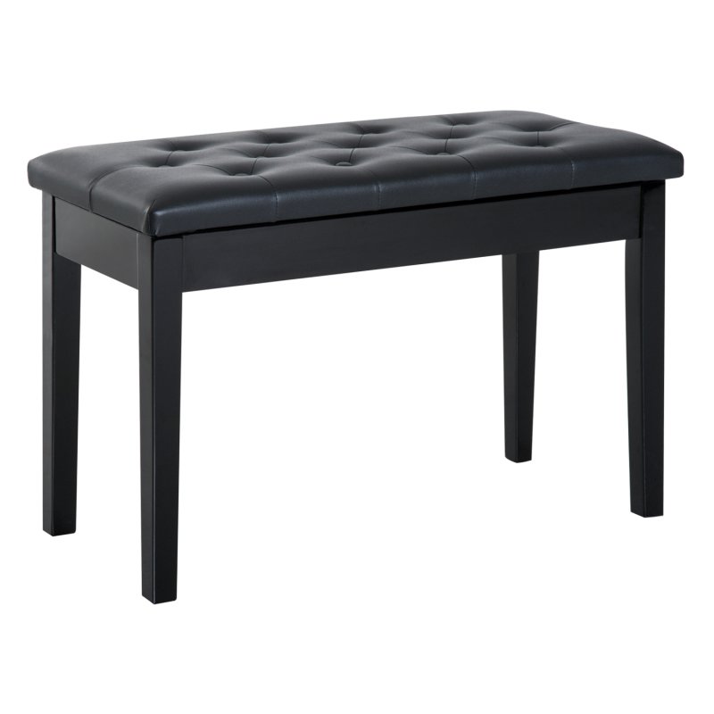 HOMCOM Faux Leather Piano Stool Makeup Stool Bench Dressing Table Seat with Storage 76x36x50cm