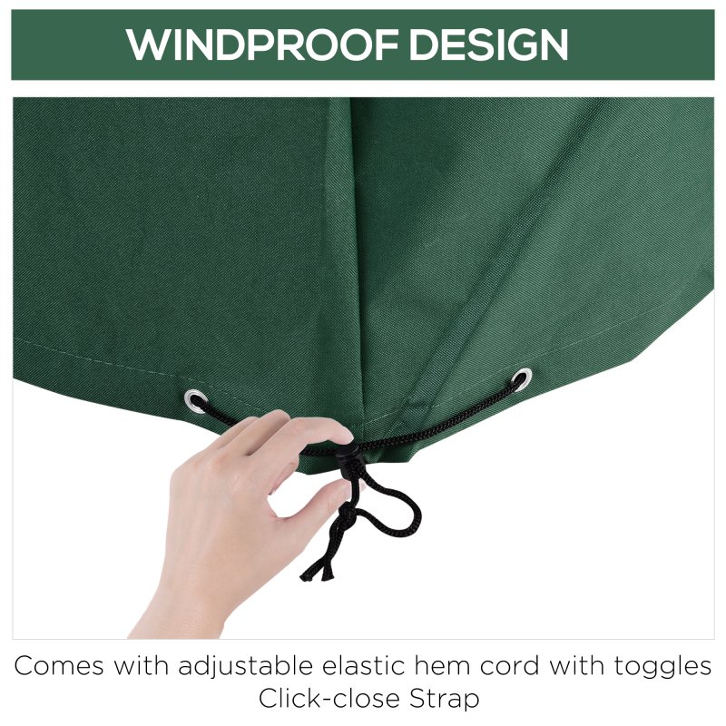 Outsunny Outdoor Garden Furniture Cover Waterproof, Anti-UV 600D Heavy Duty Oxford Fabric Patio Furniture Cover for Rectangular Sofa Table Set, Green, 245 x 165 x 55 cm