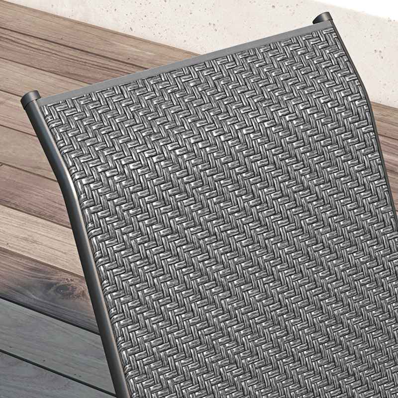 Outsunny Stackable Outdoor Chairs Set of 4, Rattan Garden Chairs with Armrests and Backrest for Deck, Grey