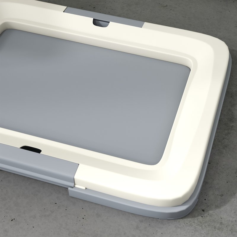 PawHut Dog Toilet Tray, Dog Litter Pee Pad Tray for Training Dogs, Dog Potty Tray Puppy Tray Pad Holder for Indoor, Balcony, Outdoor, 46.5 x 34 x 5.5cm