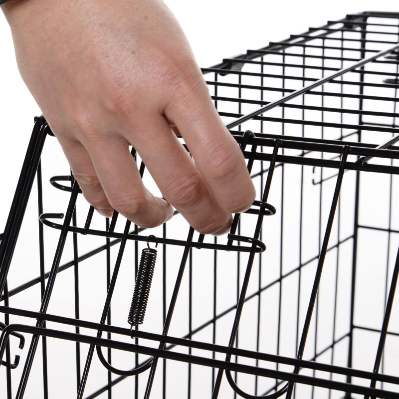 Pawhut Trapeze Collapsible Dog Pet Travel Box Cage Removable Tray 78 x 47 x 55cm