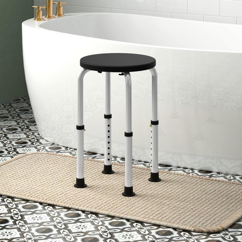 HOMCOM Bath Chair Shower Seat Safety Bathroom Elderly Aids Adjustable Positions