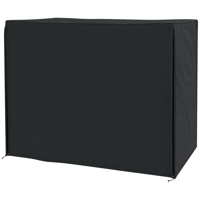 Outsunny 3 Seater Garden Swing Cover, Waterproof Swing Chair Cover, Windproof and Anti-UV 420D Outdoor Swing Bench Cover with Zip, 220 x 125 x 172cm, Black