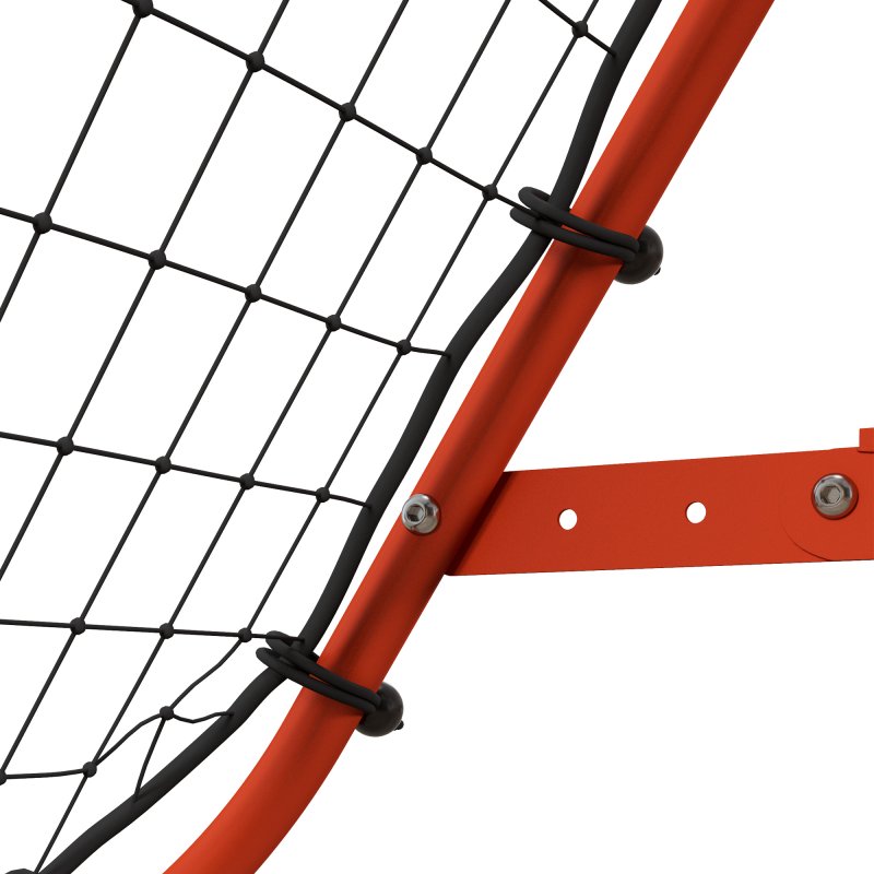 HOMCOM Football Rebounder Net, Adjustable Kickback Target Goal Teens Adults Training Aid for Multi-Sports Practise, Red