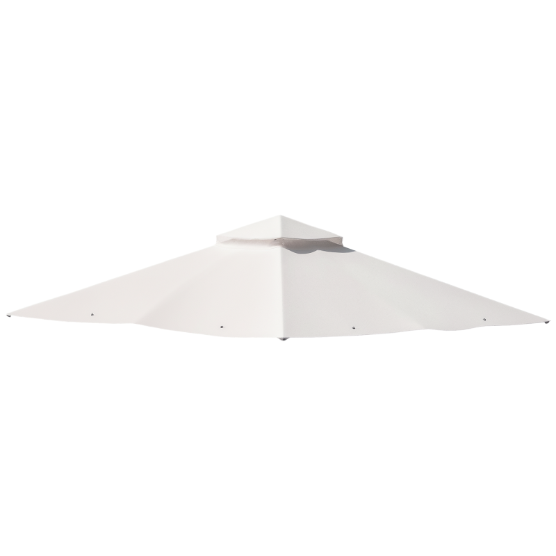 Outsunny 3x3(m) Replacement Gazebo Canopy, Double Tier Roof Top for Garden, Patio, Outdoor, Beige (TOP ONLY)